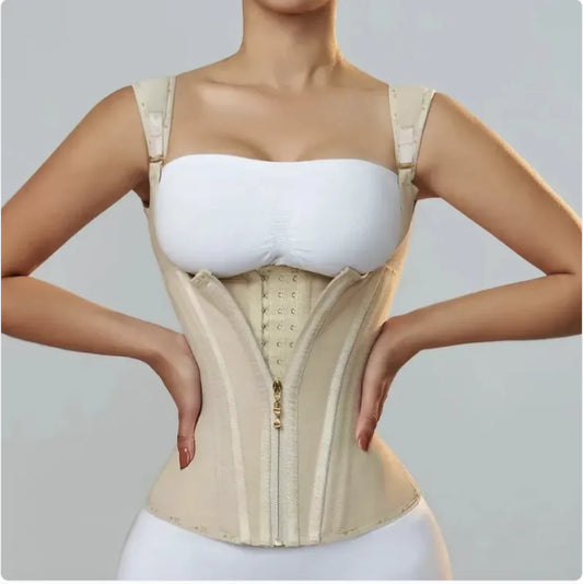 Retro Zipper Front Shapewear Top
