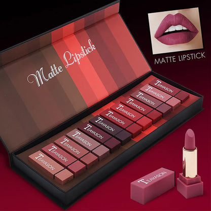 12-Piece Matte & Red Lipstick Collection